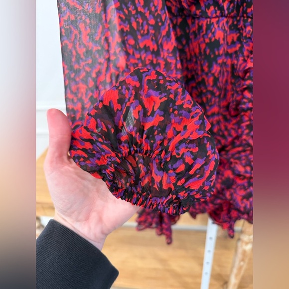 Express Red Sheath Dress with Bishop Sleeves NWT - Picture 3 of 9